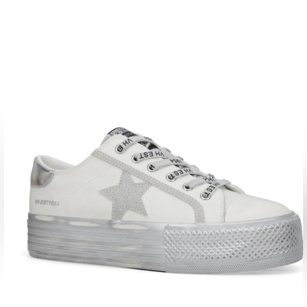 Vintage VH EST 1954 Havana Shoes Originals Design Glitter Star White Size 8